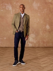 Skopes Green Hexham Tailored Fit Wool Blend Jacket - Image 1 of 7