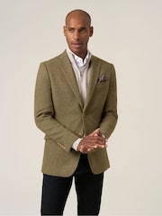 Skopes Green Hexham Tailored Fit Wool Blend Jacket - Image 3 of 7