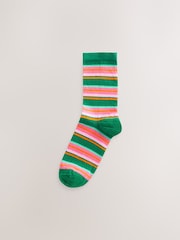 Multi Bright Stripe Ankle Socks 4 Pack - Image 4 of 7