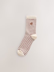 Navy/Oatmeal Hamish The Highland Cow Ankle Socks 5 Pack - Image 3 of 8