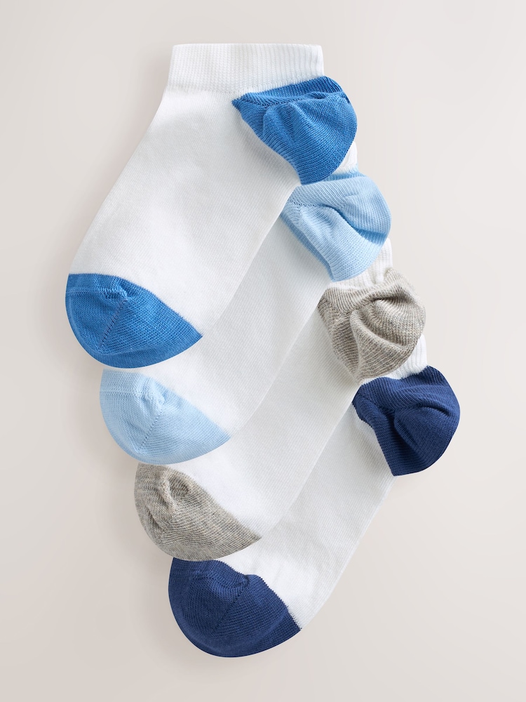 לבן/כחול - Heel & Toe Detail Trainer Socks 4 Pack - תמונה 1 מתוך 7 לבן/כחול - Heel & Toe Detail Trainer Socks 4 Pack - תמונה 1 מתוך 7