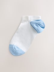 לבן/כחול - Heel & Toe Detail Trainer Socks 4 Pack - תמונה 2 מתוך 7