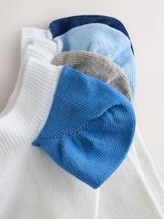 לבן/כחול - Heel & Toe Detail Trainer Socks 4 Pack - תמונה 6 מתוך 7