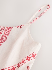 Cream/Pink Paisley Midi Slip Summer Dress - Image 7 of 7