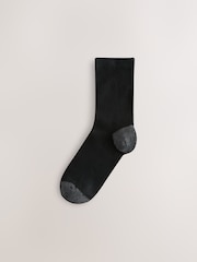 Black/Grey Sparkle Heel & Toe Detail Ankle Socks 5 Pack - Image 2 of 7