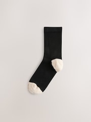 Black/Grey Sparkle Heel & Toe Detail Ankle Socks 5 Pack - Image 4 of 7