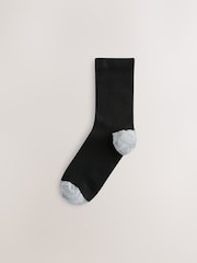 Black/Grey Sparkle Heel & Toe Detail Ankle Socks 5 Pack - Image 5 of 7