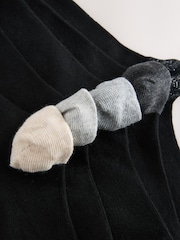 Black/Grey Sparkle Heel & Toe Detail Ankle Socks 5 Pack - Image 7 of 7