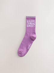 Purple / Grey KPOP Demon Hunters Socks 2 Pack - Image 3 of 5