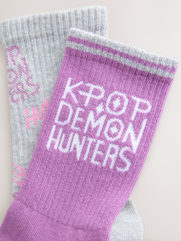 Purple / Grey KPOP Demon Hunters Socks 2 Pack - Image 5 of 5