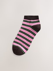 Pink Multi Stripe Trainer Sock 4 Pack - Image 3 of 7