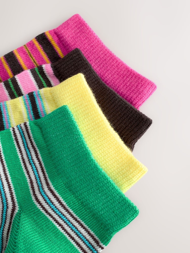 Pink Multi Stripe Trainer Sock 4 Pack - Image 7 of 7