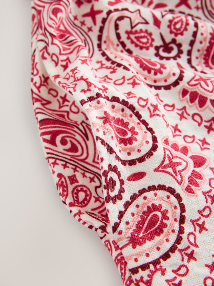 צבע שמנת/ורוד בדוגמת פייזלי - אוברול קצר בגזרת בנדו מג'רזי - תמונה 8 מתוך 8