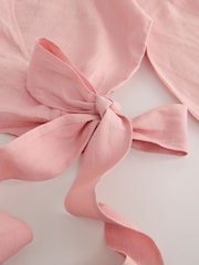 Pale Pink N. Premium 100% Linen Wrap Top - Image 7 of 8