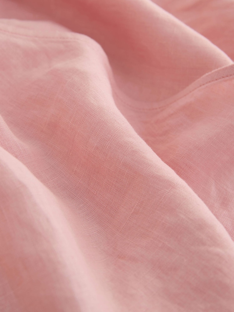 Pale Pink N. Premium 100% Linen Wrap Top - Image 8 of 8