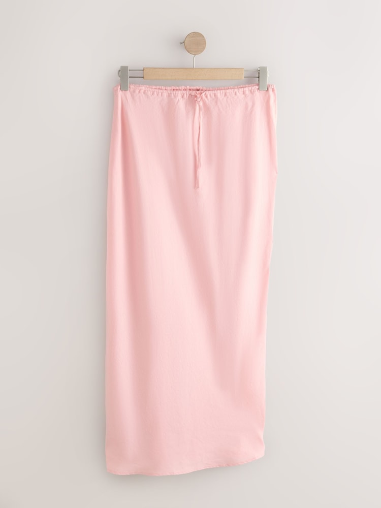 Pale Pink N. Premium 100% Linen Column Skirt - Image 1 of 3