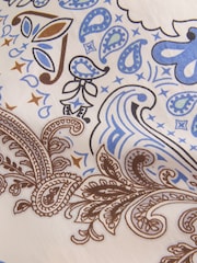 Cream/Blue Paisley Bandeau Hanky Hem Tie Back Top - Image 2 of 3
