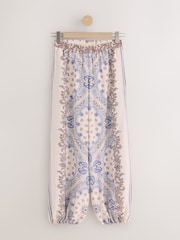 Cream/Blue Paisley Printed Balloon Trousers - Image 1 of 4