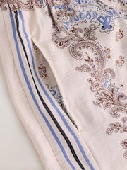 Cream/Blue Paisley Printed Balloon Trousers - Image 3 of 4