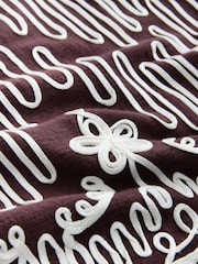 Chocolate Brown Embroidered Tapework Mini Dress - Image 8 of 9