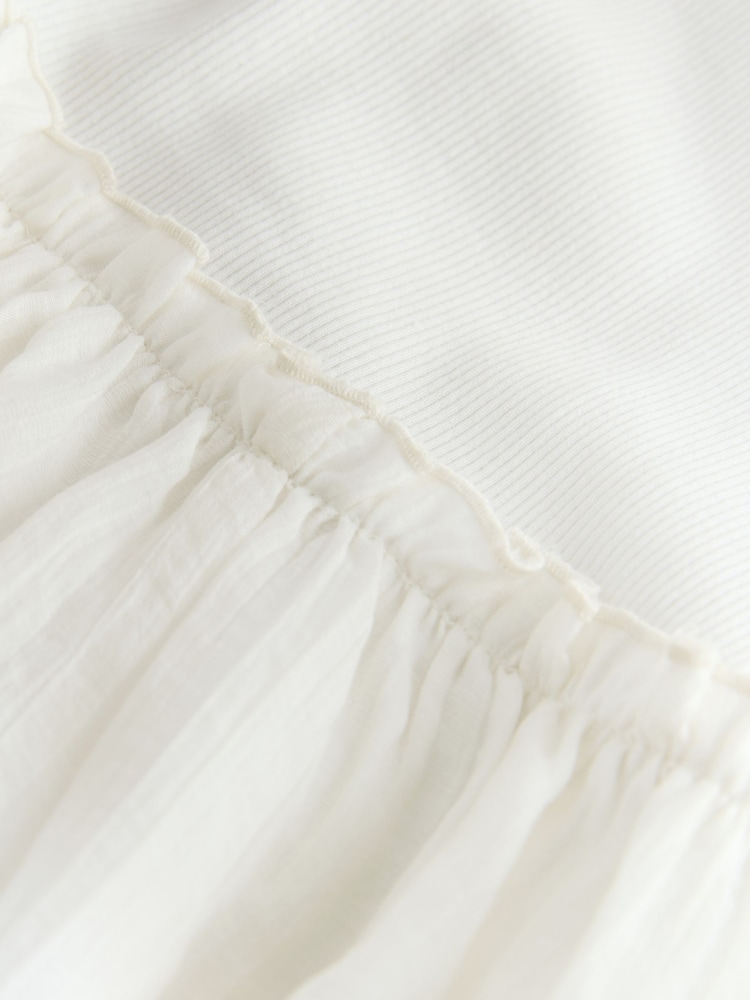 Blanc - Robe en jersey à bretelles et taille basse - Image 2 de 3