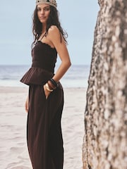 Chocolate Brown Jersey Ballon Leg Jumpsuit - Image 4 of 8