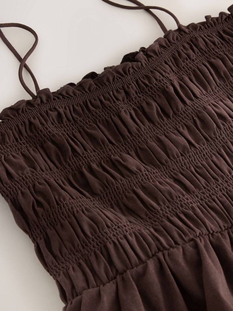 Chocolate Brown Jersey Ballon Leg Jumpsuit - Image 9 of 9