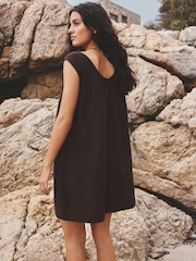 Chocolate Brown Double Cloth Romper - Image 4 of 8