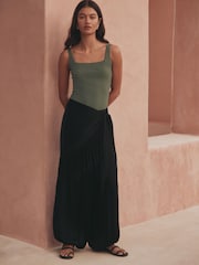 Black Tassel Scarf Belted Balloon Leg Trousers - Image 3 of 9