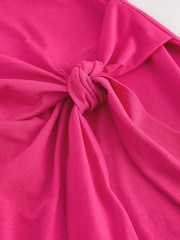 Pink Tie Waist Mini T-Shirt Dress - Image 3 of 3