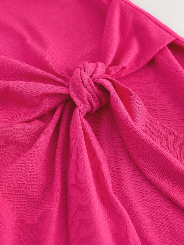 Pink Tie Waist Mini T-Shirt Dress - Image 3 of 3