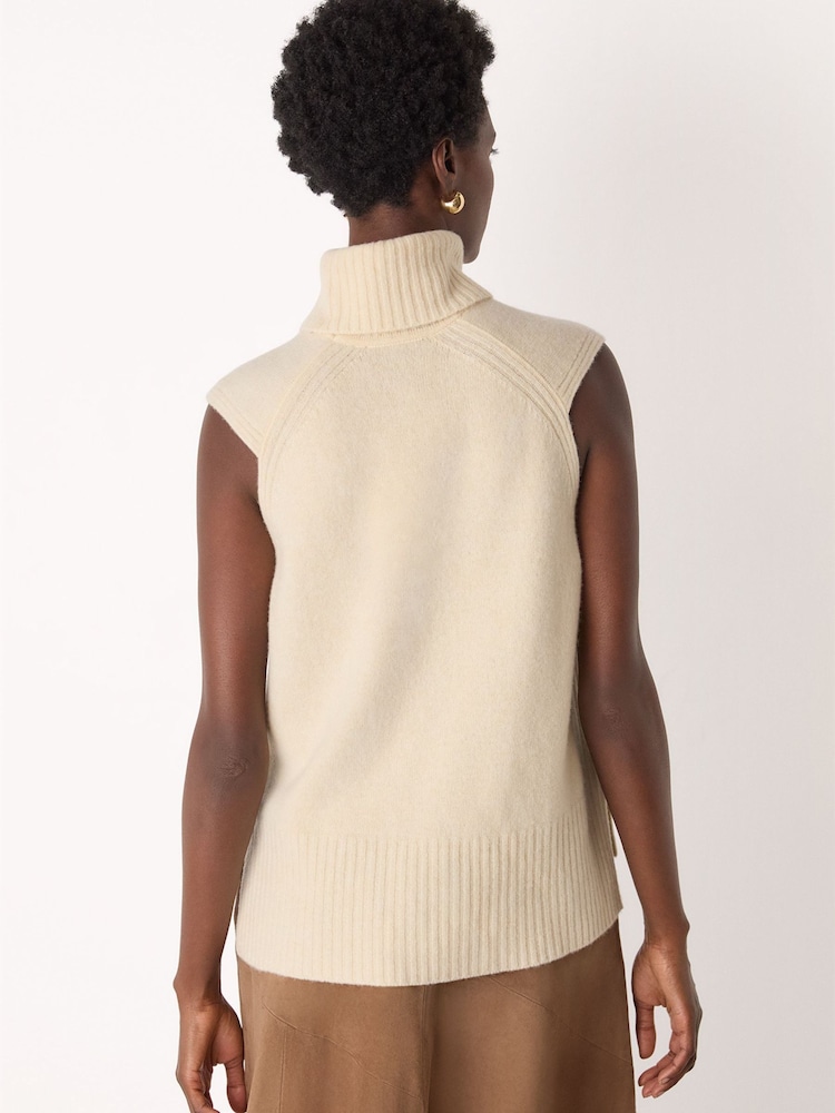 Whistles White Roll Neck Detail Tank - Image 2 of 4 Whistles White Roll Neck Detail Tank - Image 2 of 4