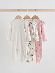 Pink Baby Sleepsuits 3 Pack - Image 5 of 13