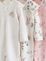 Pink Baby Sleepsuits 3 Pack - Image 7 of 13