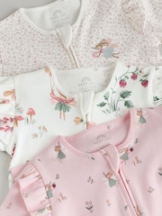 Pink Baby Sleepsuits 3 Pack - Image 8 of 13