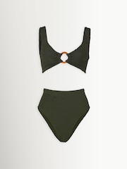 Verde - Hunza G Nadine Hoop Crinkle Bikini Set - Imagen 1 de 1