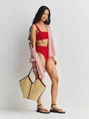 Hunza G Red Patricia Square Neck High Waist Bikini - Image 3 of 7