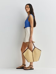 Hunza G Blue Square Neck Crinkle Swimsuit - Image 4 of 6