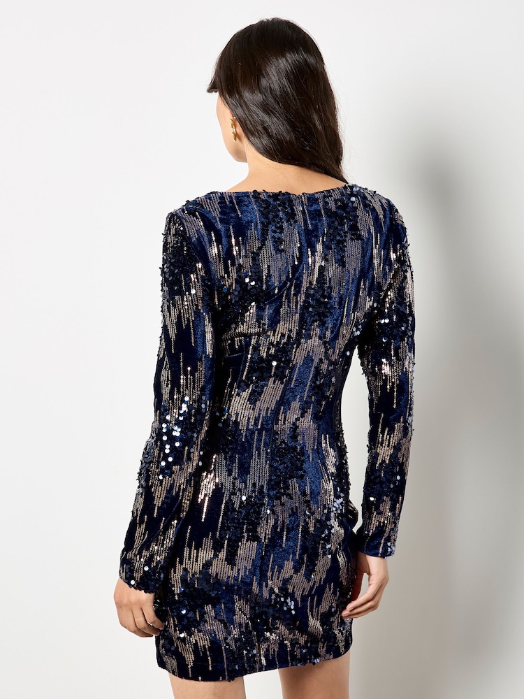 Buy Apricot Blue Mixed Sequin Velvet Long Sleeve Bodycon Dress from Next Iceland Buy Apricot Blue Mixed Sequin Velvet Long Sleeve Bodycon Dress from Next Iceland