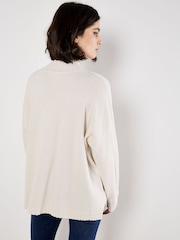 Crema - Apricot Sparkle Cable Front Mock Neck Jumper - Imagen 2 de 4