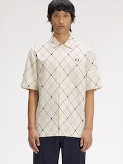 Fred Perry Cream Argyle Shirt - Image 1 of 5
