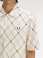 Fred Perry Cream Argyle Shirt - Image 3 of 5