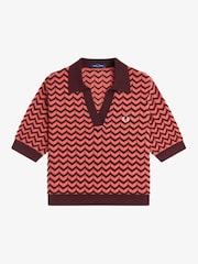 Fred Perry Pink Pointelle Knitted Shirt - Image 2 of 3