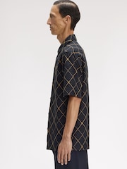 Fred Perry Black Argyle Shirt - Image 2 of 5