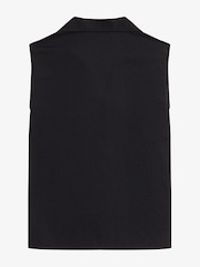 Fred Perry Black Sheer Stripe Sleeveless Shirt - Image 5 of 5