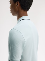 Fred Perry Blue Crepe Pique Polo Shirt - Image 3 of 5