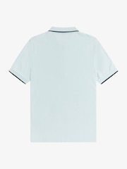Fred Perry Blue Crepe Pique Polo Shirt - Image 5 of 5