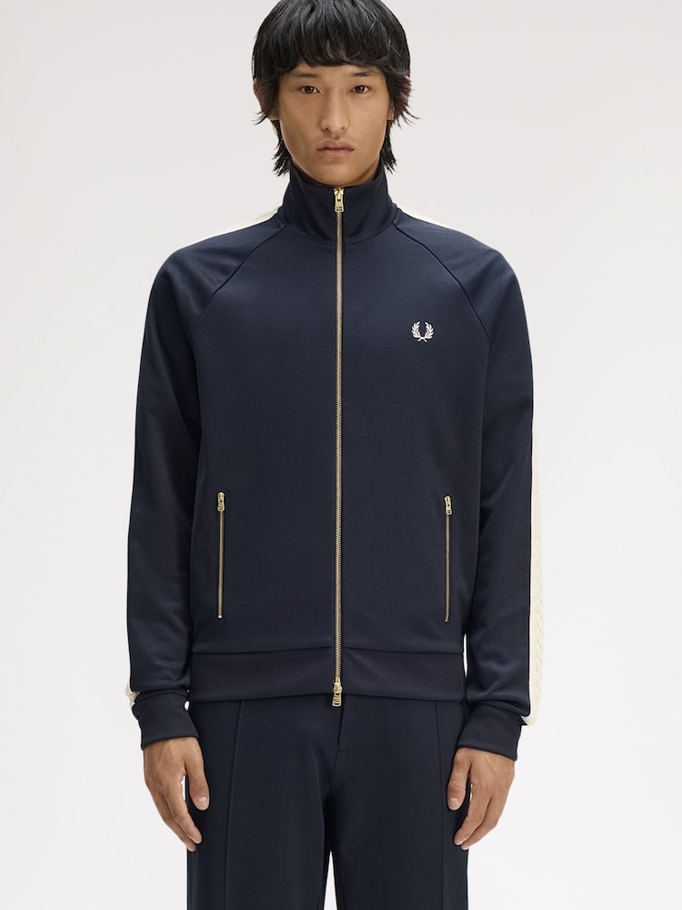 Fred Perry Blue Cable Taped Track Jacket - Image 1 of 5