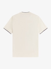 Fred Perry Cream Pocket Detail Pique T-Shirt - Image 2 of 2