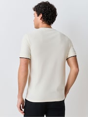 Fred Perry Cream Pocket Detail Pique T-Shirt - Image 3 of 6